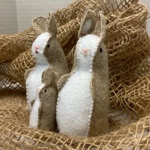 Felt Rabbit family for home cottagecore decor